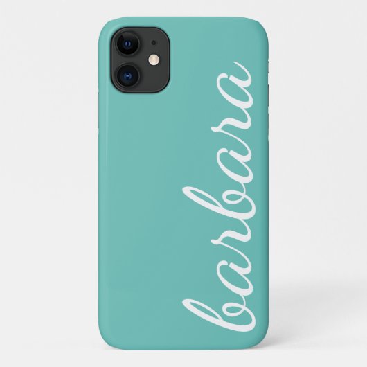 Mint Green Trendy Script Personalisiert Case-Mate iPhone Hülle (Rückseite)