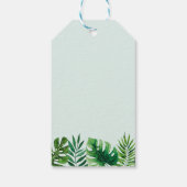 Mint Green Tropical Watercolor Hochzeit Vielen Dan Geschenkanhänger (Rückseite)