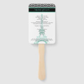 Mint Green und Black Paris Quinceanera Programm Fächer (Rückseite)