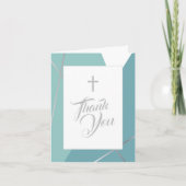 Mint Green und Blue Religious Danke Card Einladung (Vorderseite)