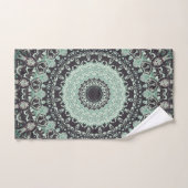 Mint Green und Charcoal Mandala Muster Badhandtuch Set (Handtuch)