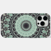 Mint Green und Charcoal Mandala Muster Case-Mate iPhone Hülle (Rückseite (Horizontal))