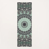 Mint Green und Charcoal Mandala Muster Yogamatte (Vorderseite)