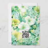 Mint Green und Eggshell Floral Summer Wedding Einladung (Rückseite)