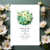 Mint Green und Eggshell Floral Summer Wedding Einladung