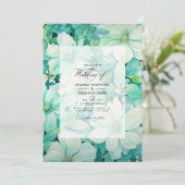 Mint Green und Eggshell Floral Summer Wedding Einladung (Stehend Vorderseite)