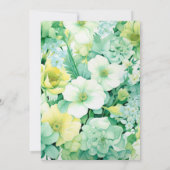 Mint Green und Eggshell Floral Summer Wedding Einladung (Rückseite)