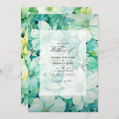 Mint Green und Eggshell Floral Summer Wedding Einladung (Vorne/Hinten)