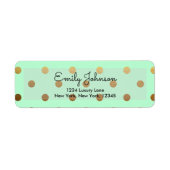 Mint Green und Gold Foil Polka Dots (Vorne)
