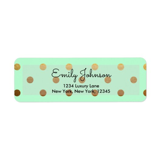 Mint Green und Gold Foil Polka Dots (Vorne)
