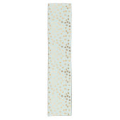 Mint Green und Gold Glitzer City Dots Table Runner Kurzer Tischläufer (Vorderseite)