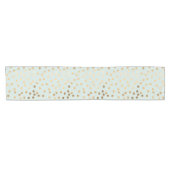 Mint Green und Gold Glitzer City Dots Table Runner Kurzer Tischläufer (Horizontal)