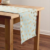 Mint Green und Gold Glitzer City Dots Table Runner Kurzer Tischläufer (Beispiel)