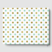 Mint Green und Gold Polka Dot Wedding Gästebuch (Rückseite)
