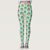 Mint Green und Gray Polka Dots Muster Leggings (Vorderseite)