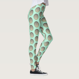 Mint Green und Gray Polka Dots Muster Leggings