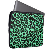 Mint Green und Jade Leopard Print Pattern Laptopschutzhülle (Vorne Rechts)