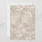 Mint Green und Pearl Floral Damask Quinceañera Einladung (Rückseite)