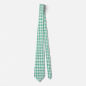 Mint Green und White Gingham Krawatte (Vorderseite)