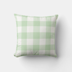 Mint Green und White Gingham Pattern Kissen