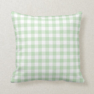 Mint Green und White Gingham Pattern Kissen
