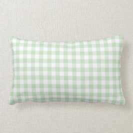 Mint Green und White Gingham Pattern Lendenkissen