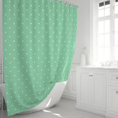 Mint Green und White Polka Dots Duschvorhang