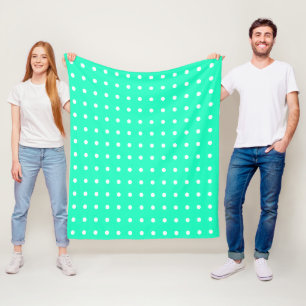 Mint Green und White Polka Dots Fleecedecke