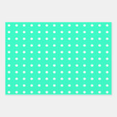 Mint Green und White Polka Dots Geschenkpapier Set (Vorderseite 3)