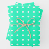Mint Green und White Polka Dots Geschenkpapier Set (Beispiel)