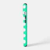 Mint Green und White Polka Dots iPhone 15 Hülle (Linke Seite)