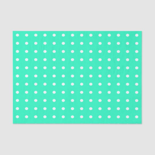 Mint Green und White Polka Dots Seidenpapier (Vorderseite)
