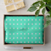 Mint Green und White Polka Dots Seidenpapier (Geschenk)