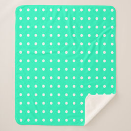 Mint Green und White Polka Dots Sherpadecke