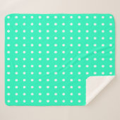 Mint Green und White Polka Dots Sherpadecke (Vorderseite (Horizontal))