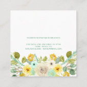 Mint Green und Yellow Floral Elegante Makeup Artis Quadratische Visitenkarte (Rückseite)