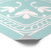 Mint Green Verziert geblüht Blumen Poster (Ecke)