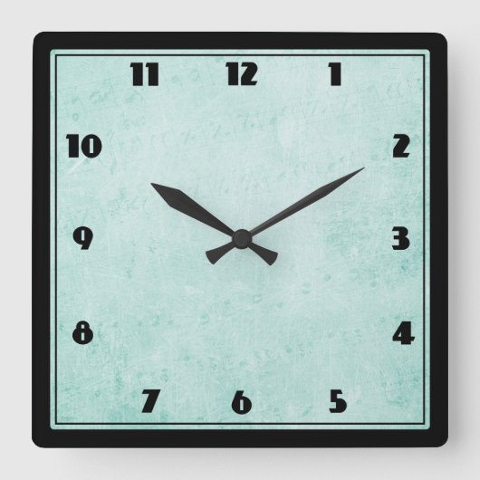 Mint Green Vintage paper texture Quadratische Wanduhr (Vorderseite)
