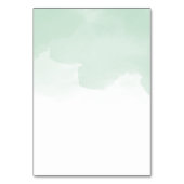 Mint Green Wasserfarben Schwarzes Skript Hochzeit Tischnummer (Rückseite)