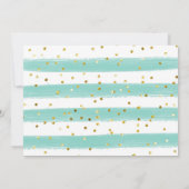 Mint Green Watercolor Kinderdusche Einladung (Rückseite)