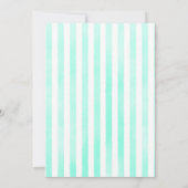 Mint Green Watercolor Stripe Christmas Party Einladung (Rückseite)