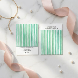 Mint Green Watercolor Stripes Bracelet Display  Visitenkarte