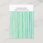Mint Green Watercolor Stripes Bracelet Display  Visitenkarte (Vorderseite)