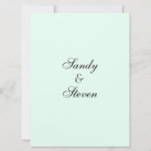 Mint Green Wedding Einladung (Rückseite)