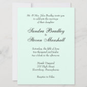 Mint Green Wedding Einladung (Vorderseite)