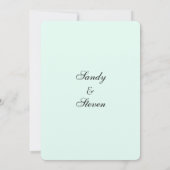 Mint Green Wedding Einladung (Rückseite)