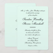 Mint Green Wedding Einladung (Vorne/Hinten)