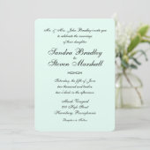 Mint Green Wedding Einladung (Stehend Vorderseite)