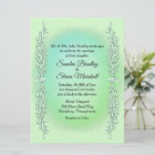 Mint Green Wedding Einladung (Stehend Vorderseite)