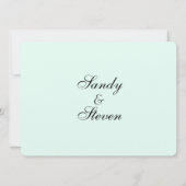Mint Green Wedding Einladung (Rückseite)